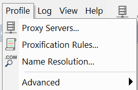 Proxifier Proxification Rules menu